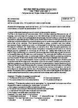 Đề thi thử Đại học môn Tiếng Anh (Khối D) - Năm học 2012-2013 - Mã đề 423